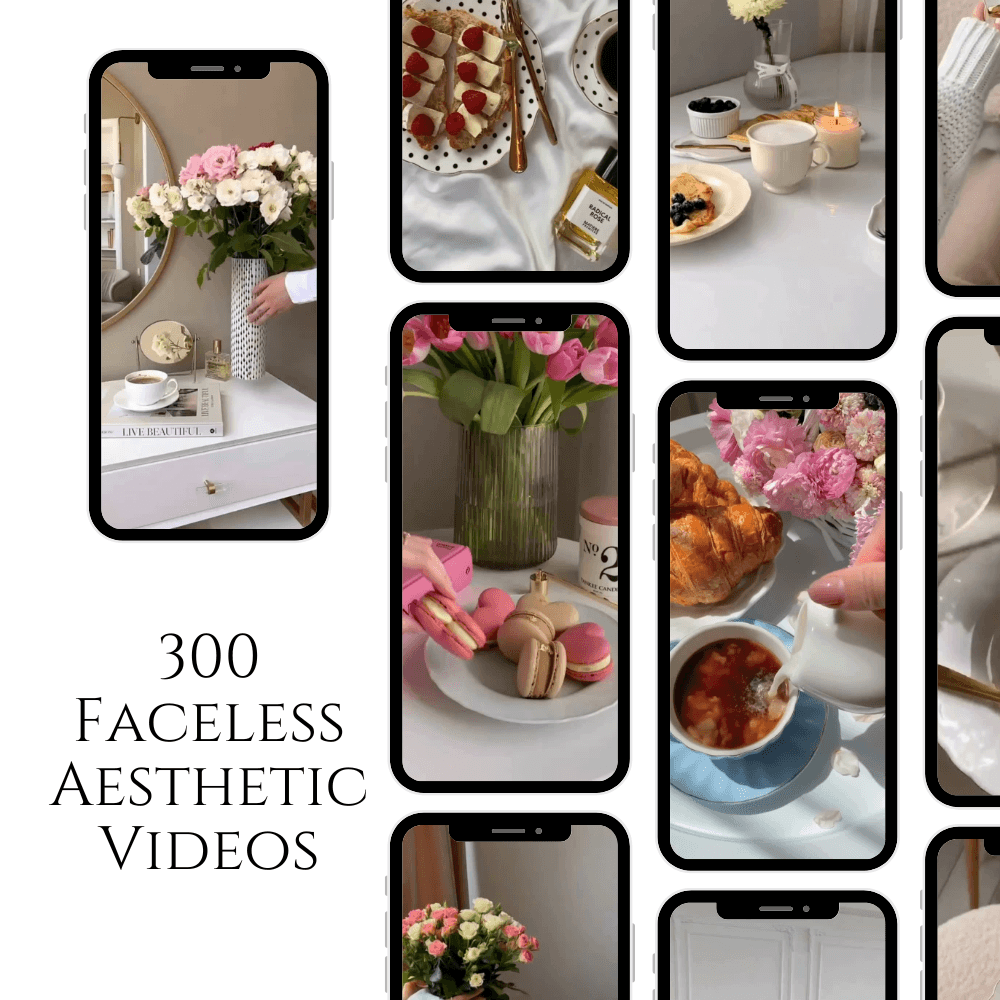 300 Faceless Aesthetic Video’s voor Instagram, TikTok & Social Media
