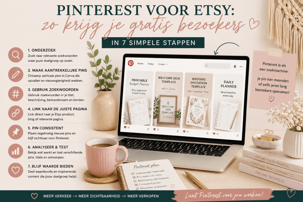 Pinterest Etsy, Etsy verkeer, Pinterest marketing, Etsy bezoekers krijgen, Etsy tips